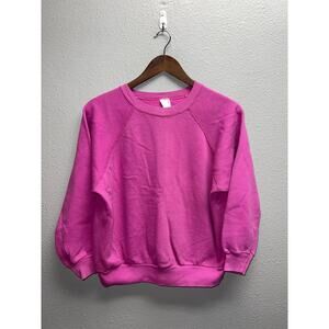 Womens Vintage Pink Blank Sweatshirt Crewneck USA Made Women M